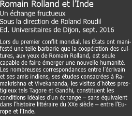 Romain Rolland et l’Inde Un échange fructueux Sous la direction