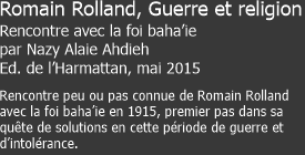 Romain Rolland, Guerre et religion Rencontre avec la foi baha’i
